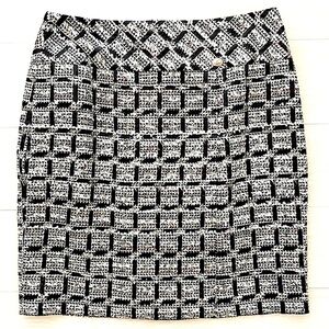 SALE! Chanel Black & White Silk Blend Tweed Skirt